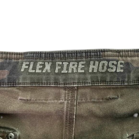 Duluth Trading Men’s Flex Fire Hose Camo Cargo Work Pants 38x32 Utility Canvas - Picture 4 of 10